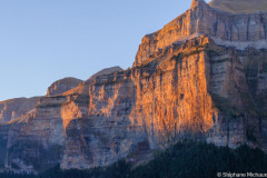 Béarn, Espagne, Ordesa, coucher de soleil, falaise